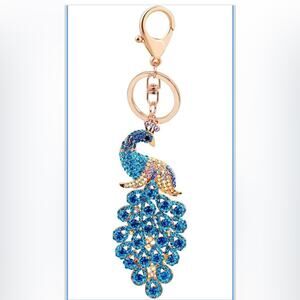 NWoT Large Blue Peacock Key Holder Bag Charm